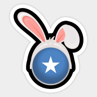 happy easter Somalia bunny ears flag cute designs Sticker